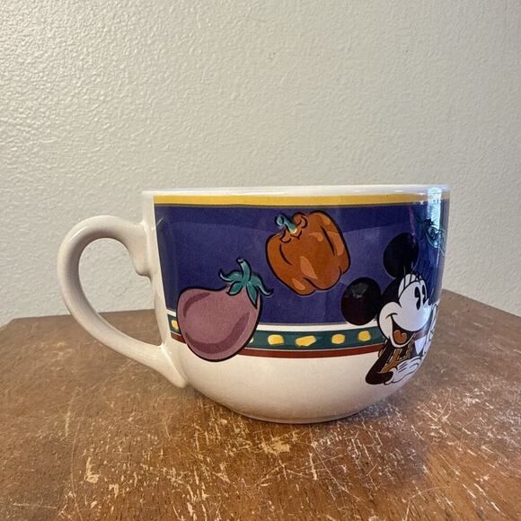 DISNEY Large Latte Cup & Saucer Minnie Mouse Vegetable Soup‎ Coffee Mug - Picture 6 of 9